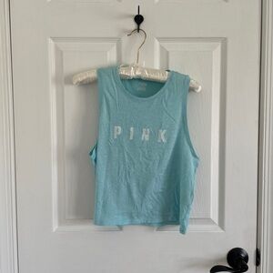 vs pink cropped activewear tank top